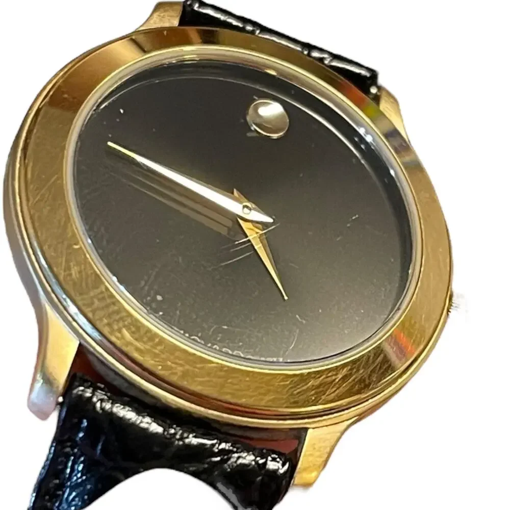 Movado Vintage Museum Quartz Watch 18KGP 87-E4-0844 Original Box